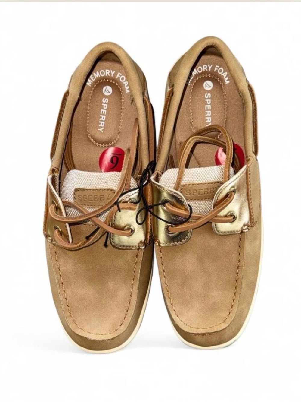 Sperry Top-Sider Whalefish Womens Size 6 Brown Gold Leather Memory Foam Shoes - Picture 3 of 11